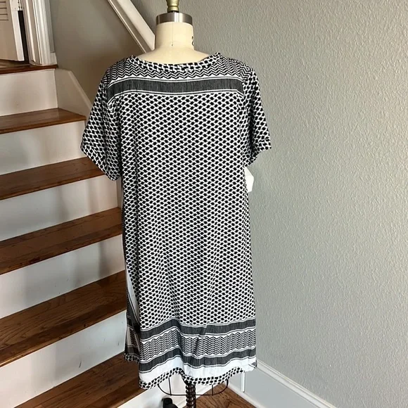 cecilie copenhagen 1005 Dress 1, O, Short Sleeves black and cream​​​​​​​​​ - Picture 8 of 16